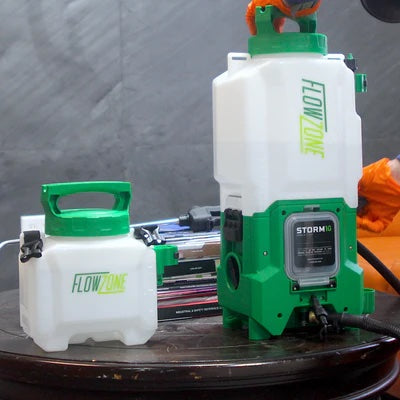storm sprayer with swap tanks